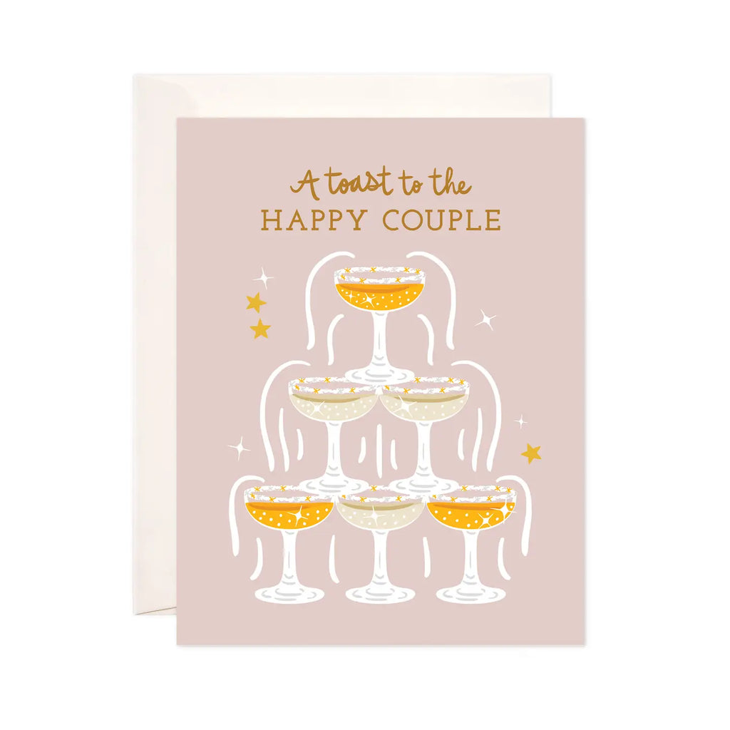 Happy Couple Toast Greeting Card - Wedding Card