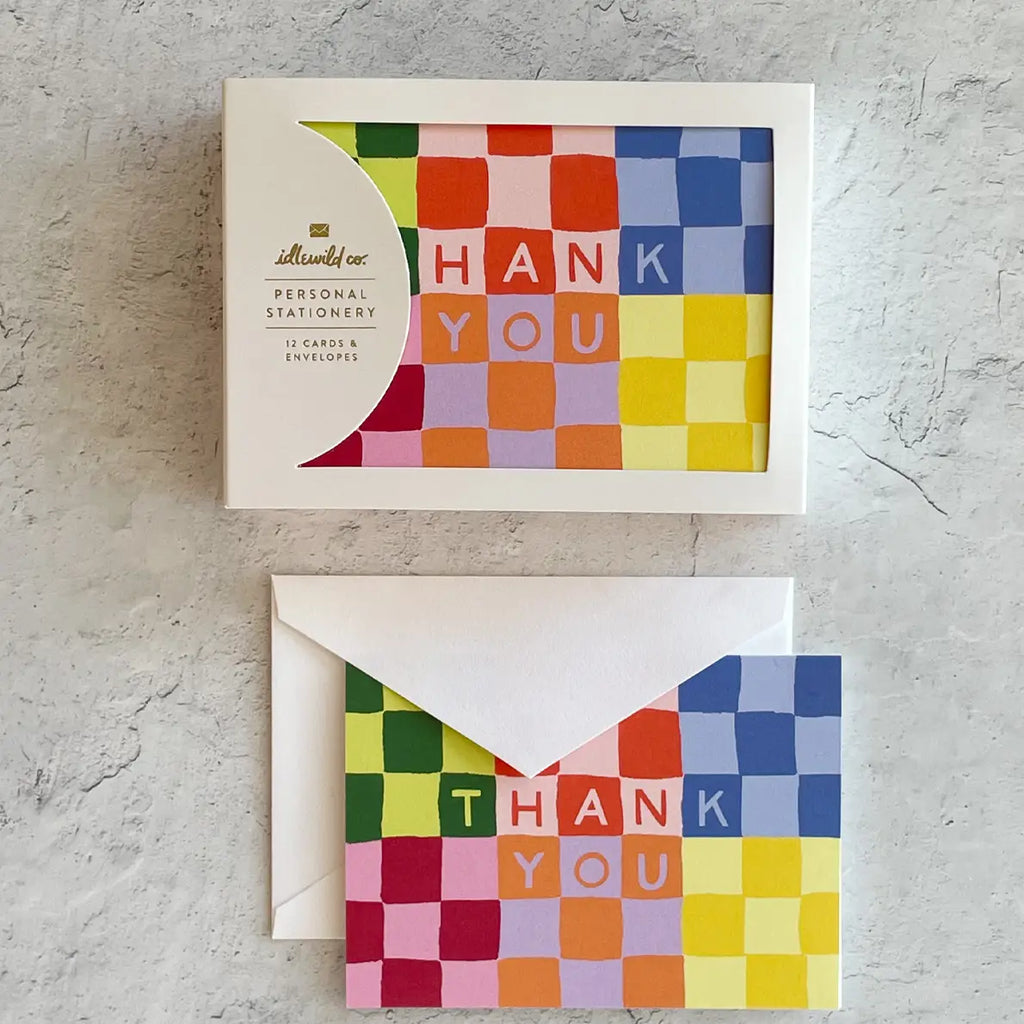 Checky Thank You Notecards - Boxed Set of 12