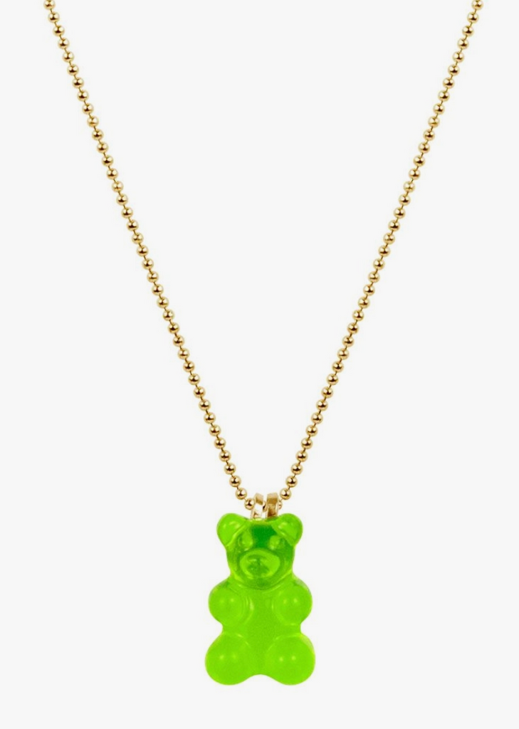 Green Gummy Bear Necklace in A Bottle
