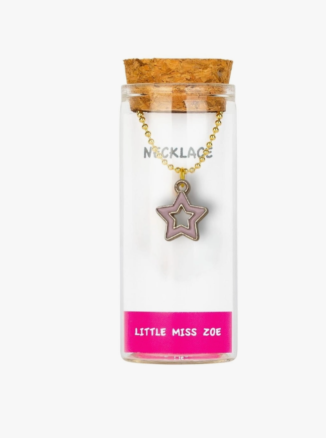 Pink Star Necklace in A Bottle