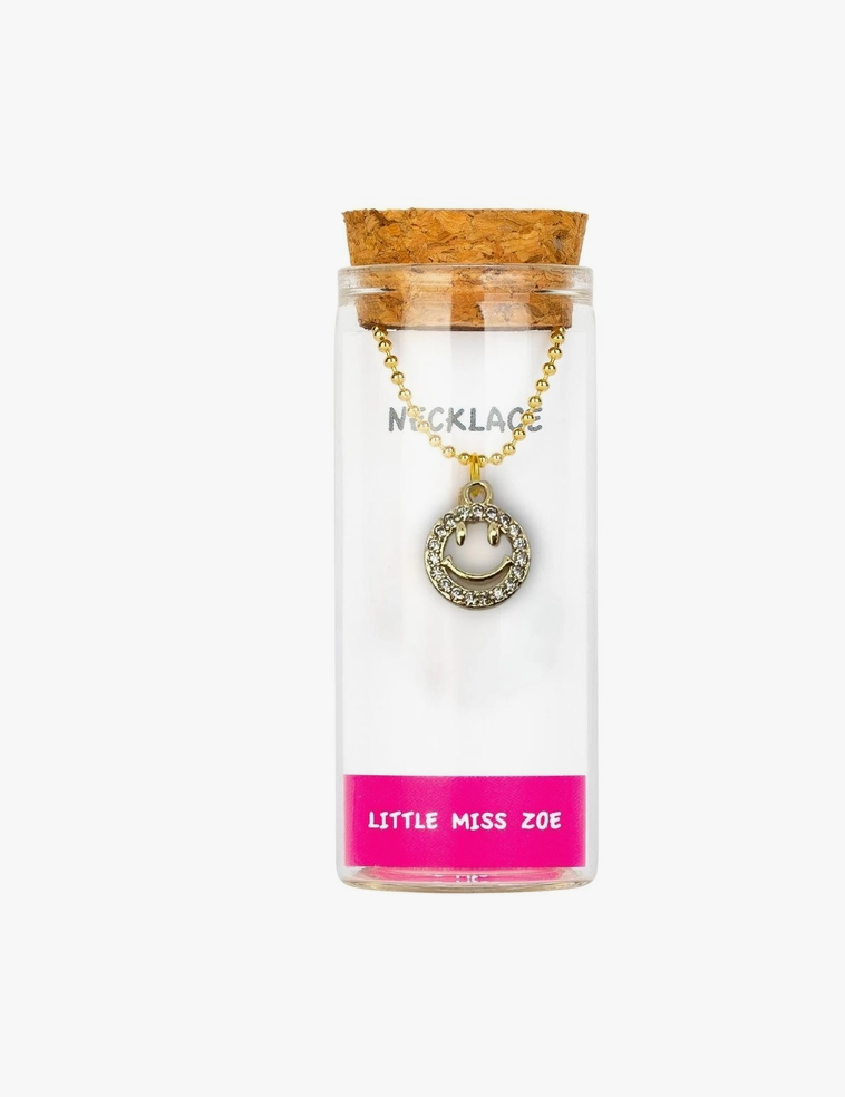 Sparkly Smiley Necklace in A Bottle