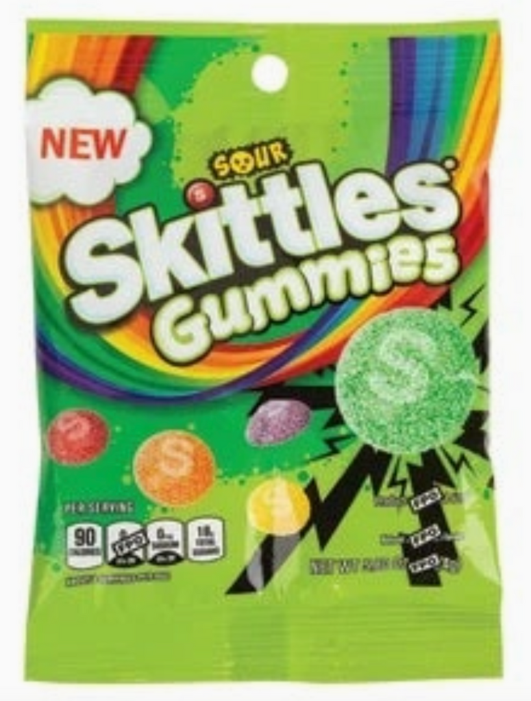 Skittles Gummies Sour Peg Bag