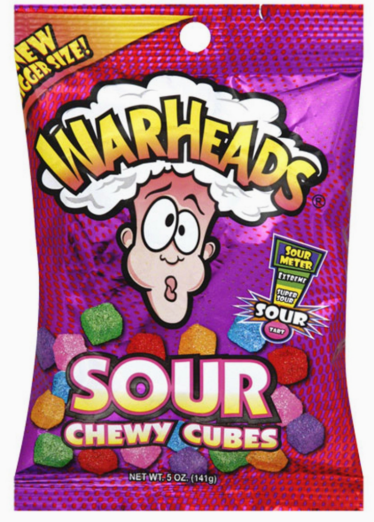 Warheads Sour Chewy Cubes Peg Bag