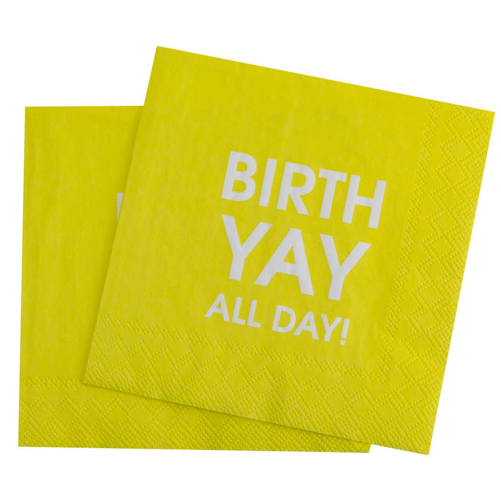Birthyay All Day - Yellow Cocktail Napkins