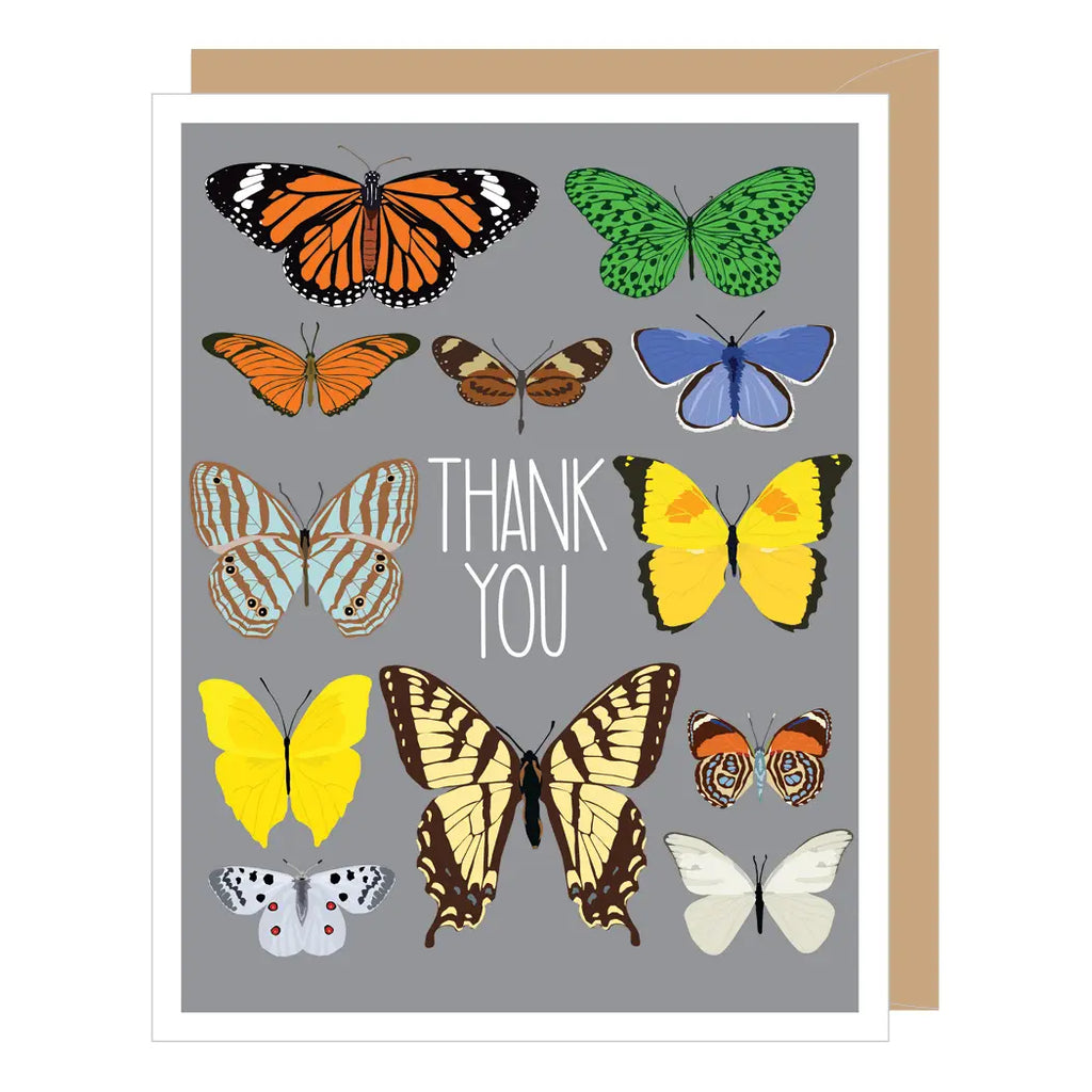 Colorful Butterflies Thank You Card