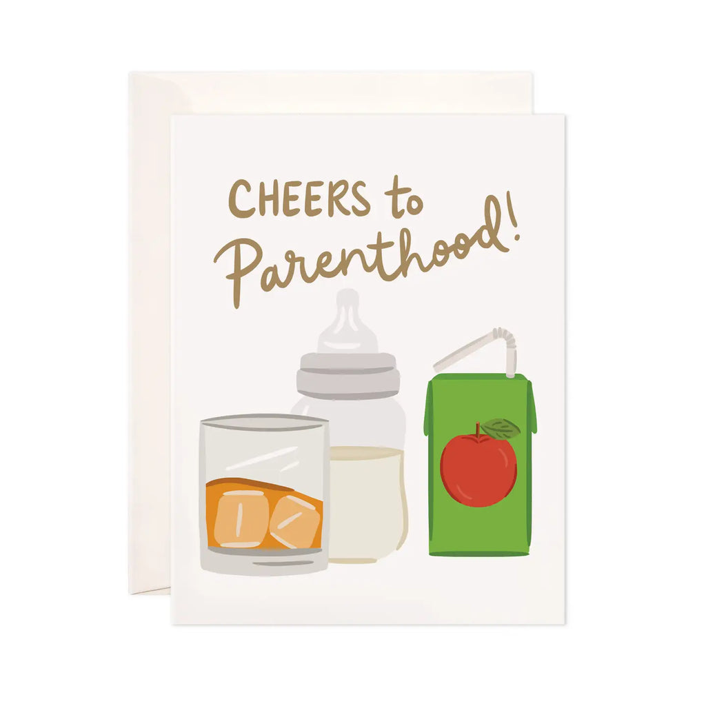 Cheers To Parenthood Greeting Card - New Baby Card