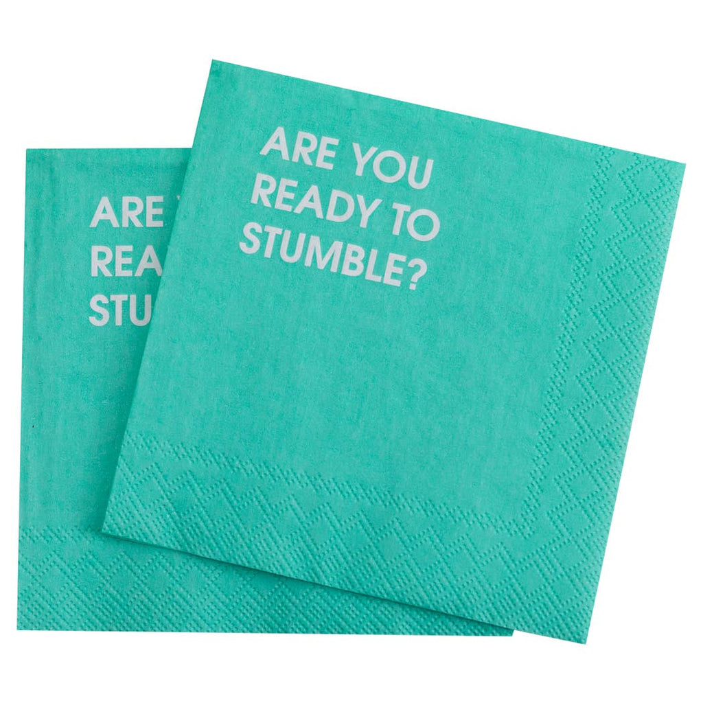 Are You Ready To Stumble - Teal Cocktail Napkins