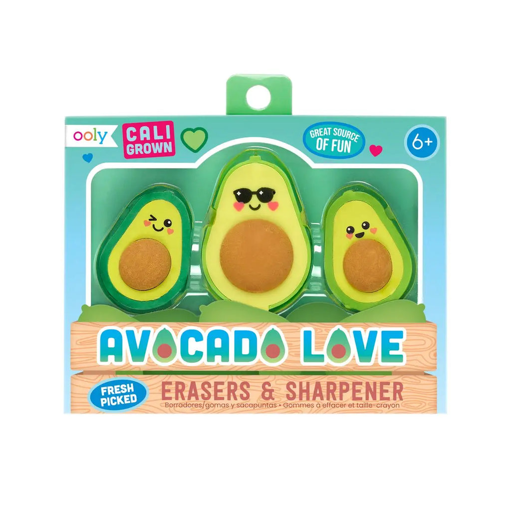 Avocado Love Eraser and Sharpener- Set of 3