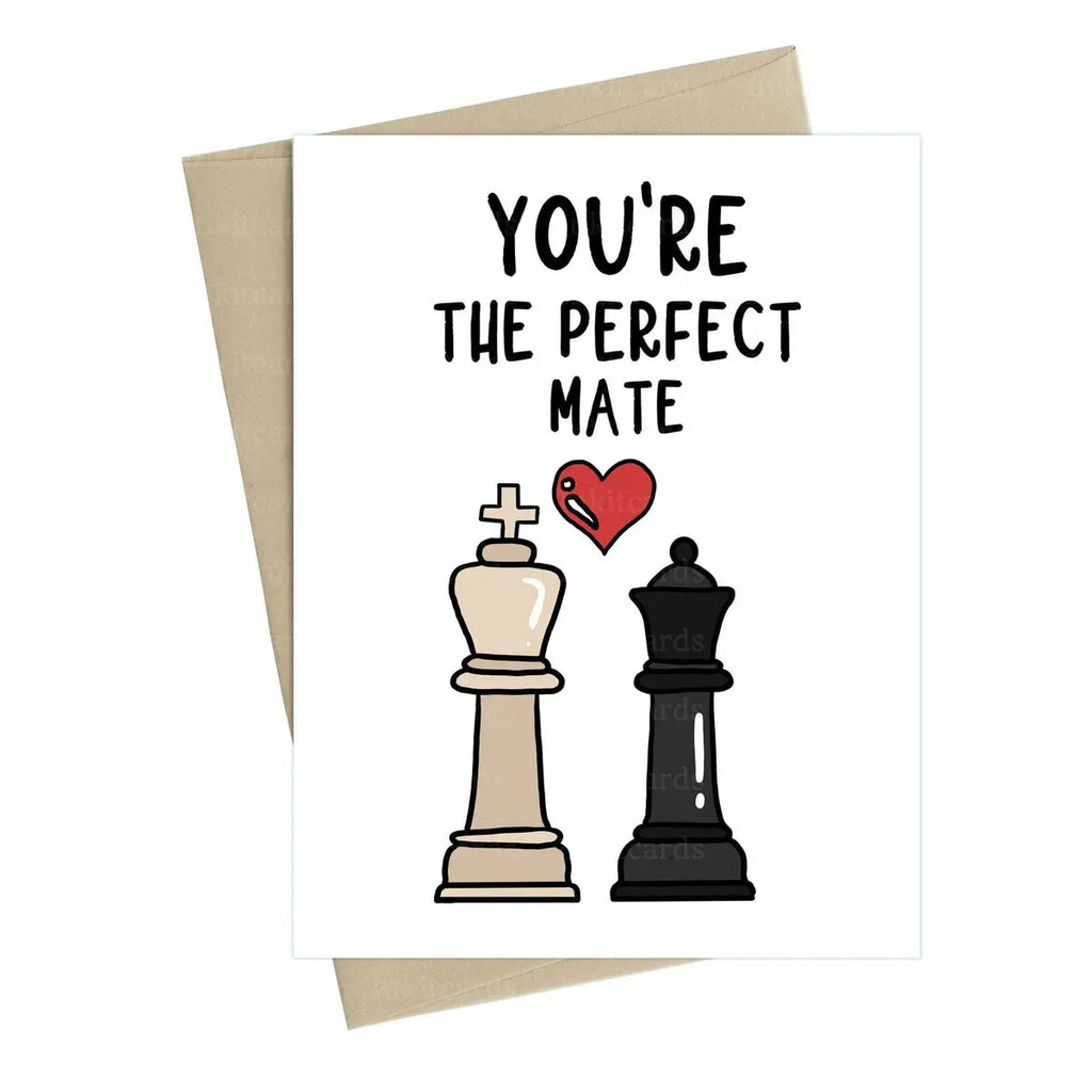 You're my perfect mate chess valentines card