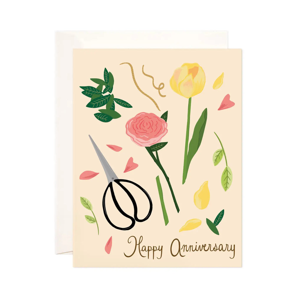 Flower Arrangement Greeting Card - Happy Anniversary Card