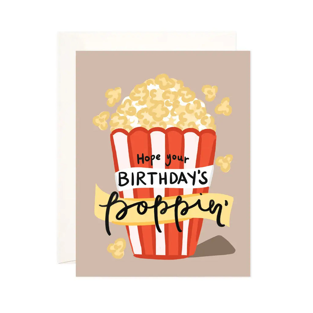 Poppin' Birthday Greeting Card - Punny Birthday Card