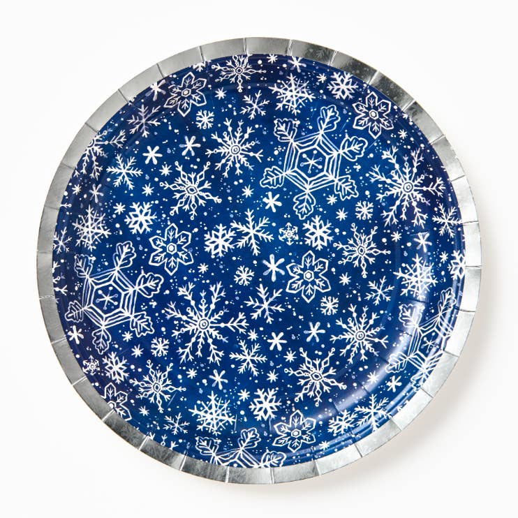 Watercolor Snowflake Large Holiday Plate