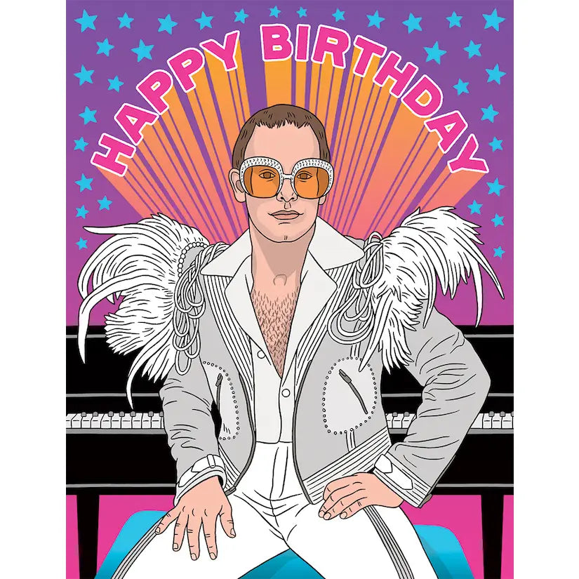 Elton John Happy Birthday Card