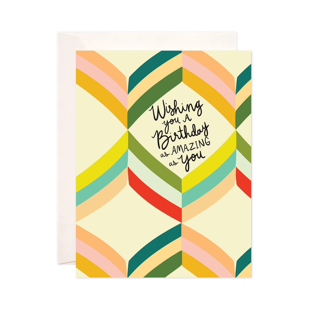 Birthday Stripes Greeting Card - Birthday Card