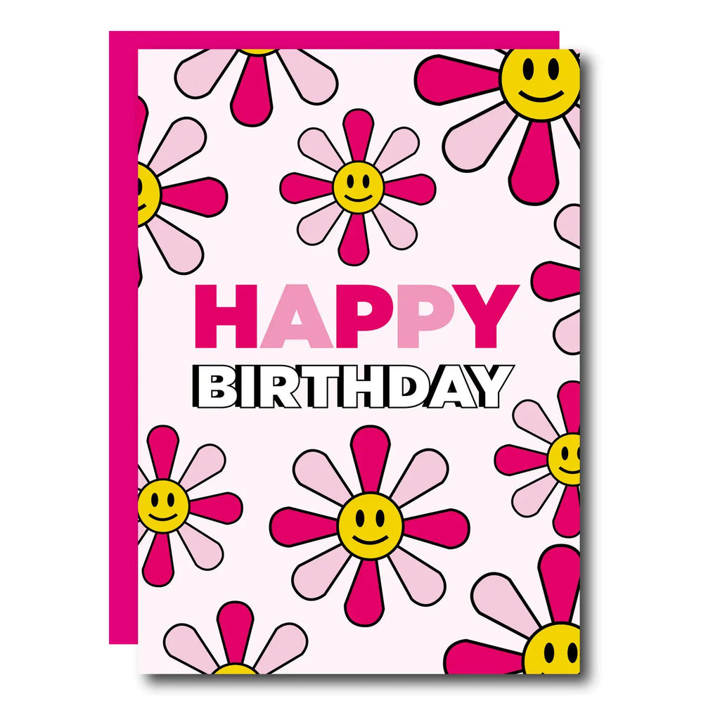 Sunflower Pink Birthday Greeting Card
