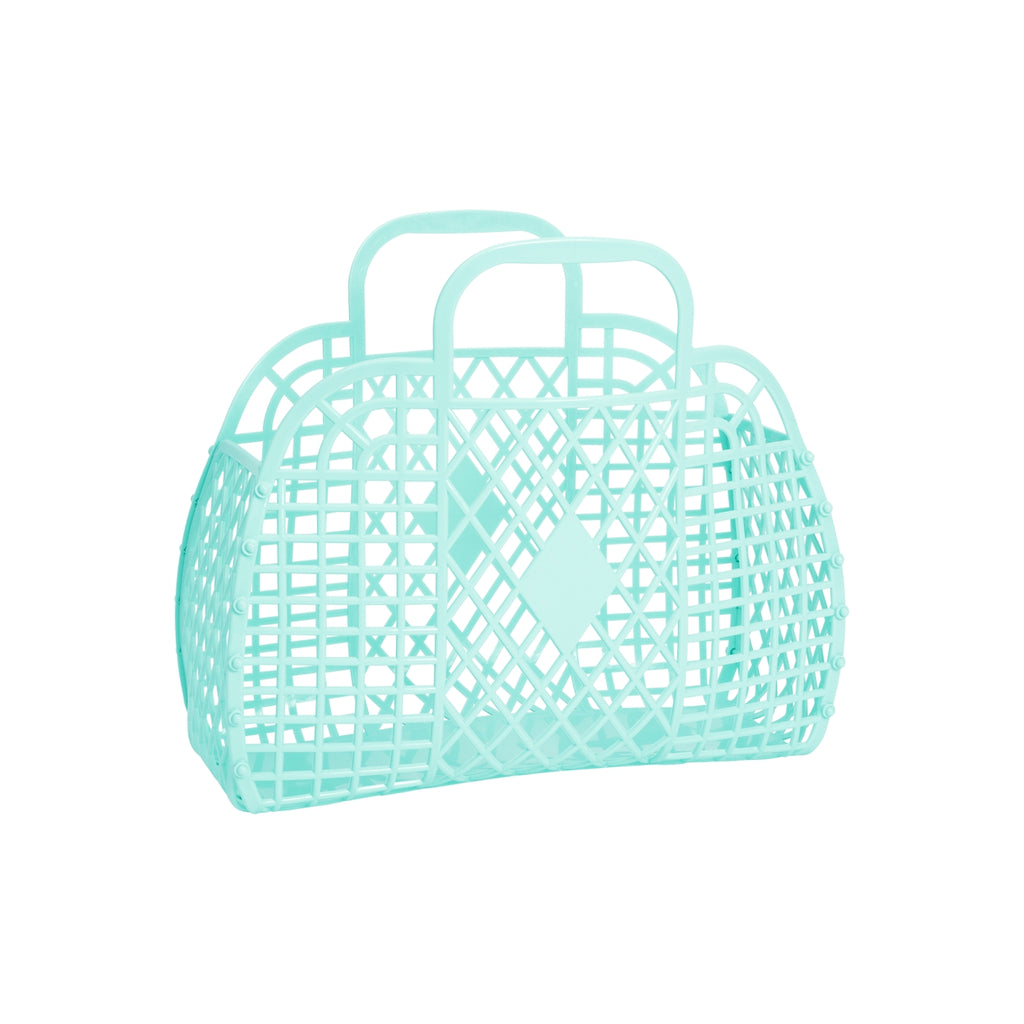 Seafoam Small Retro Basket