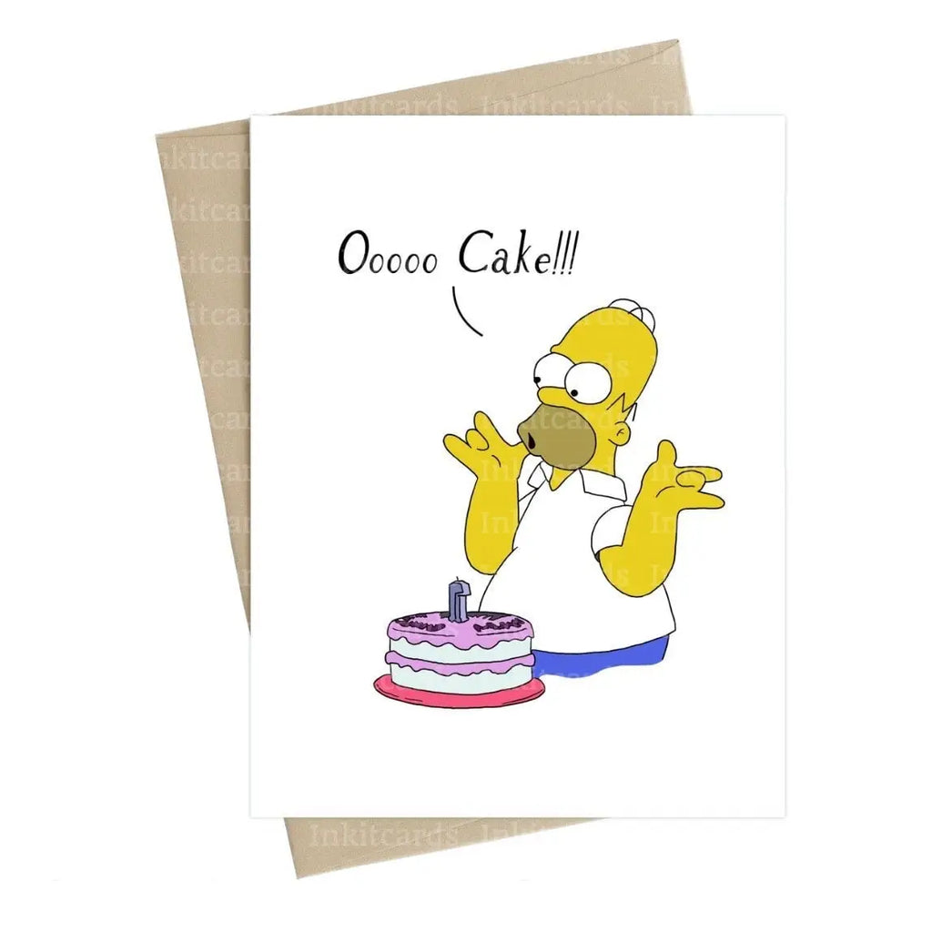 Simpson "Ooo Cake" Birthday Card