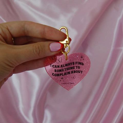 Complain Glitter Heart Keychain | Giftbar