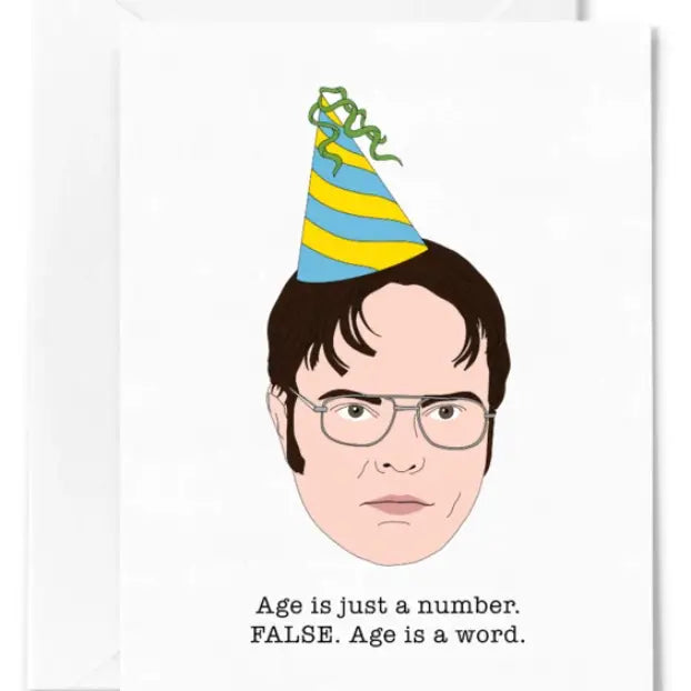 the Office Dwight Birthday Card, Age Is Just A Number