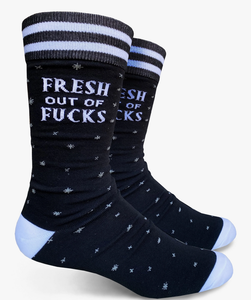 Fresh Out of Fucks Men's Crew Socks