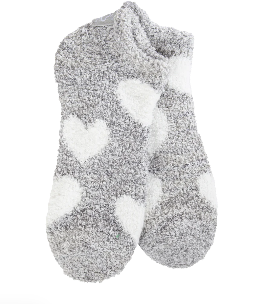 Heart Silver Low Cozy Socks