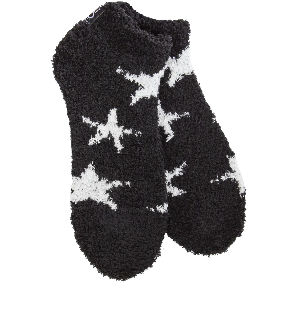 Star Black Low Cozy Socks