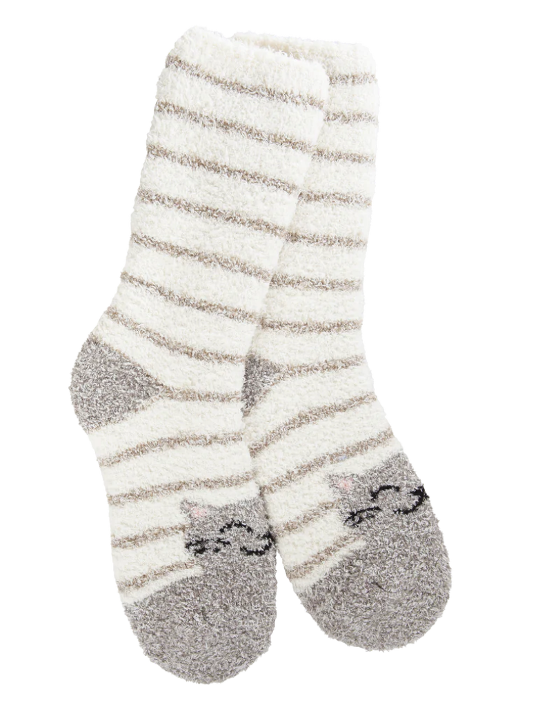 Holiday Knit Pickin' Fireside Cat Stripe Crew Socks