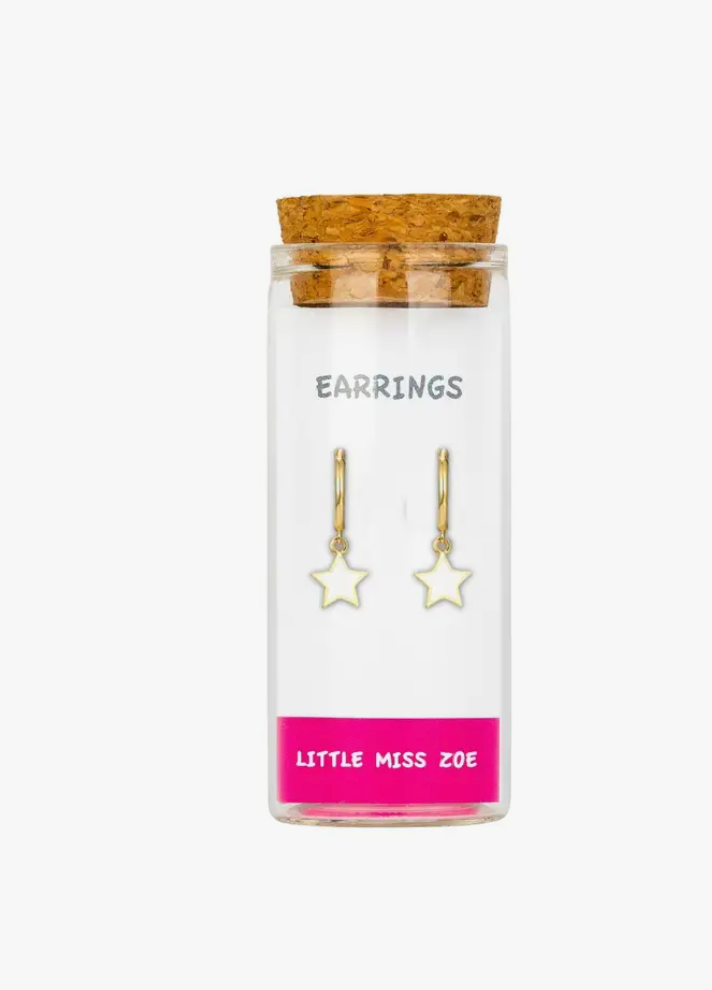 Star Hoops Earrings in A Bottle
