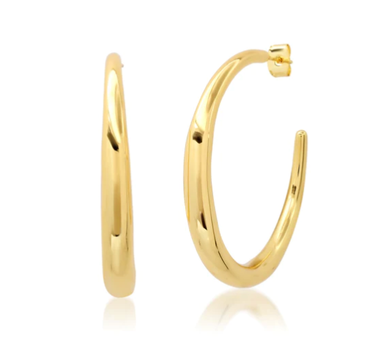 Large Thin to Thick Gold Hoops