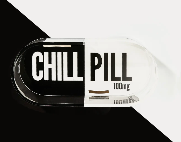 Black & White Chill Pill Trinket Tray