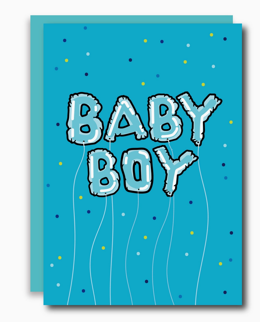 Baby Boy Balloons Greeting Card