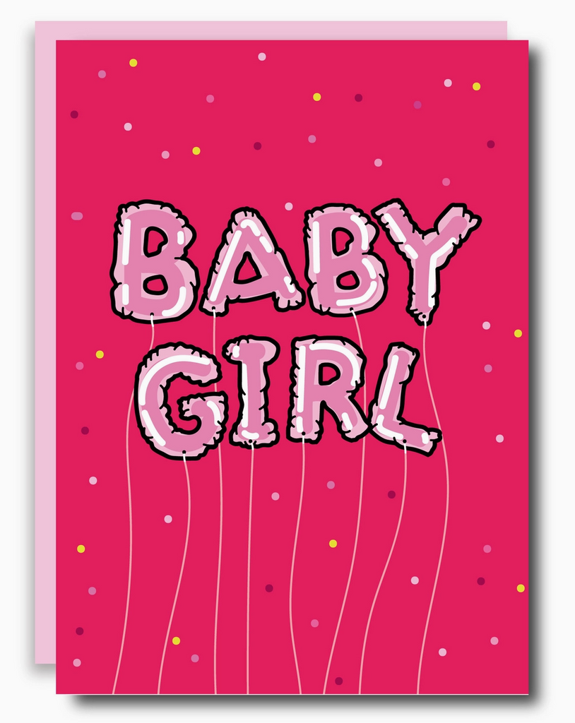 Baby Girl Balloons Greeting Card