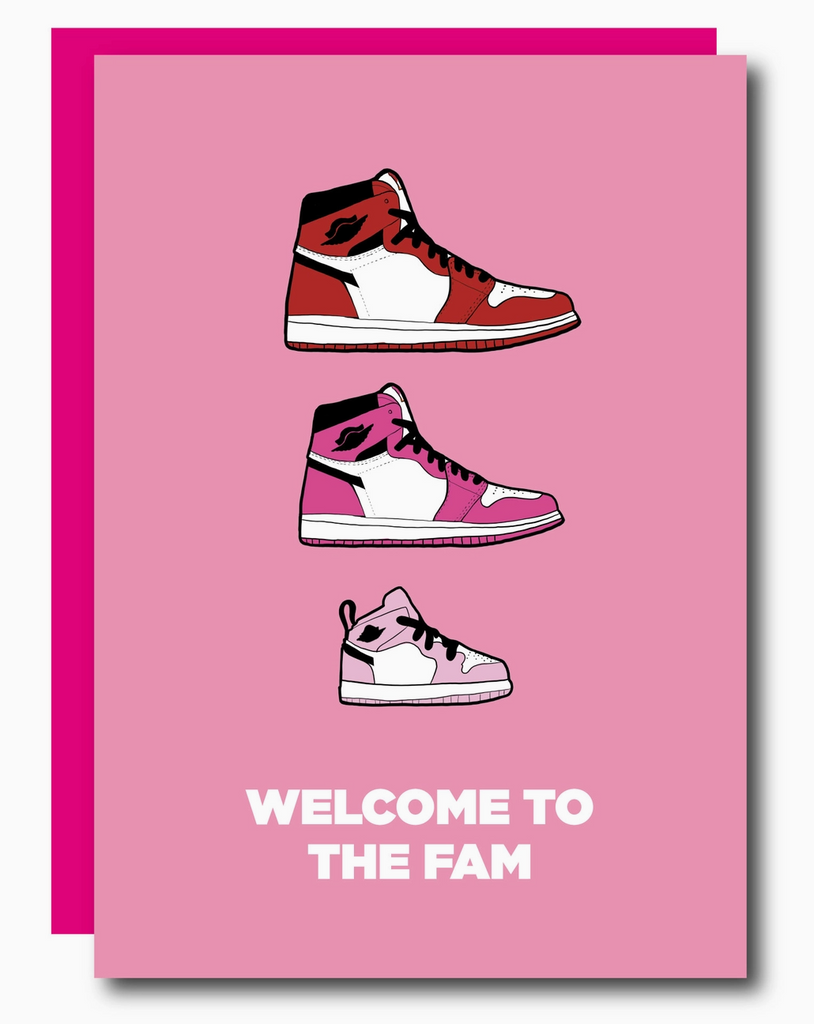 Welcome To the Fam Greeting Card (pink)