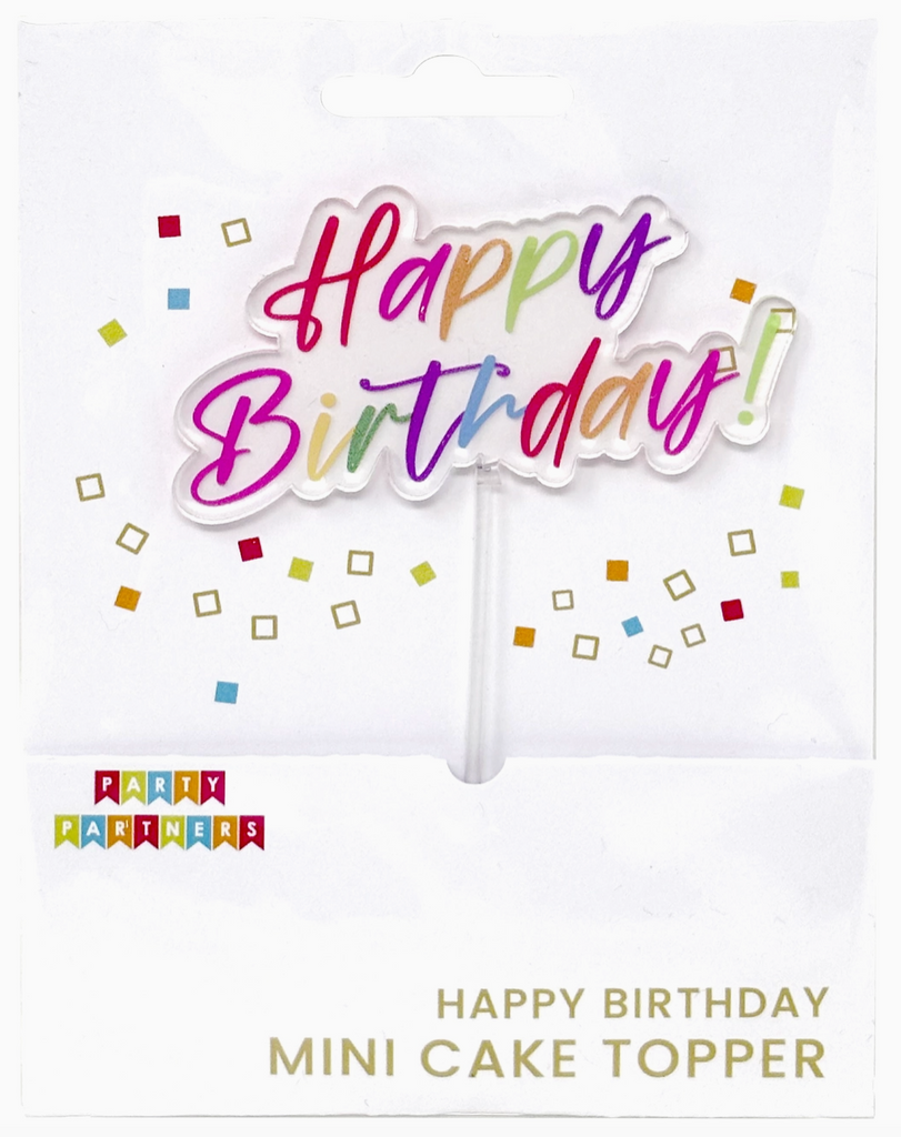 Happy Birthday Rainbow Mini Cake Topper