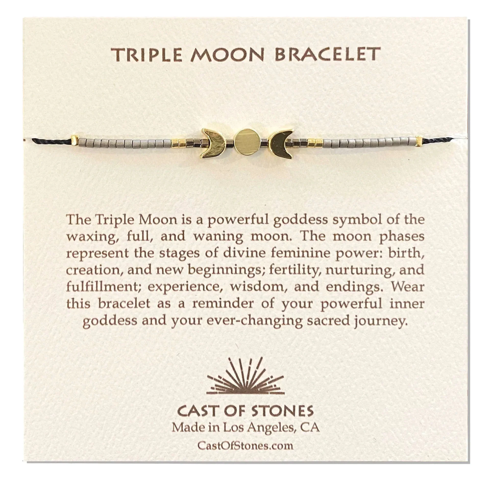 Triple Moon Bracelet -Neutral and Gold- Cast of Stones