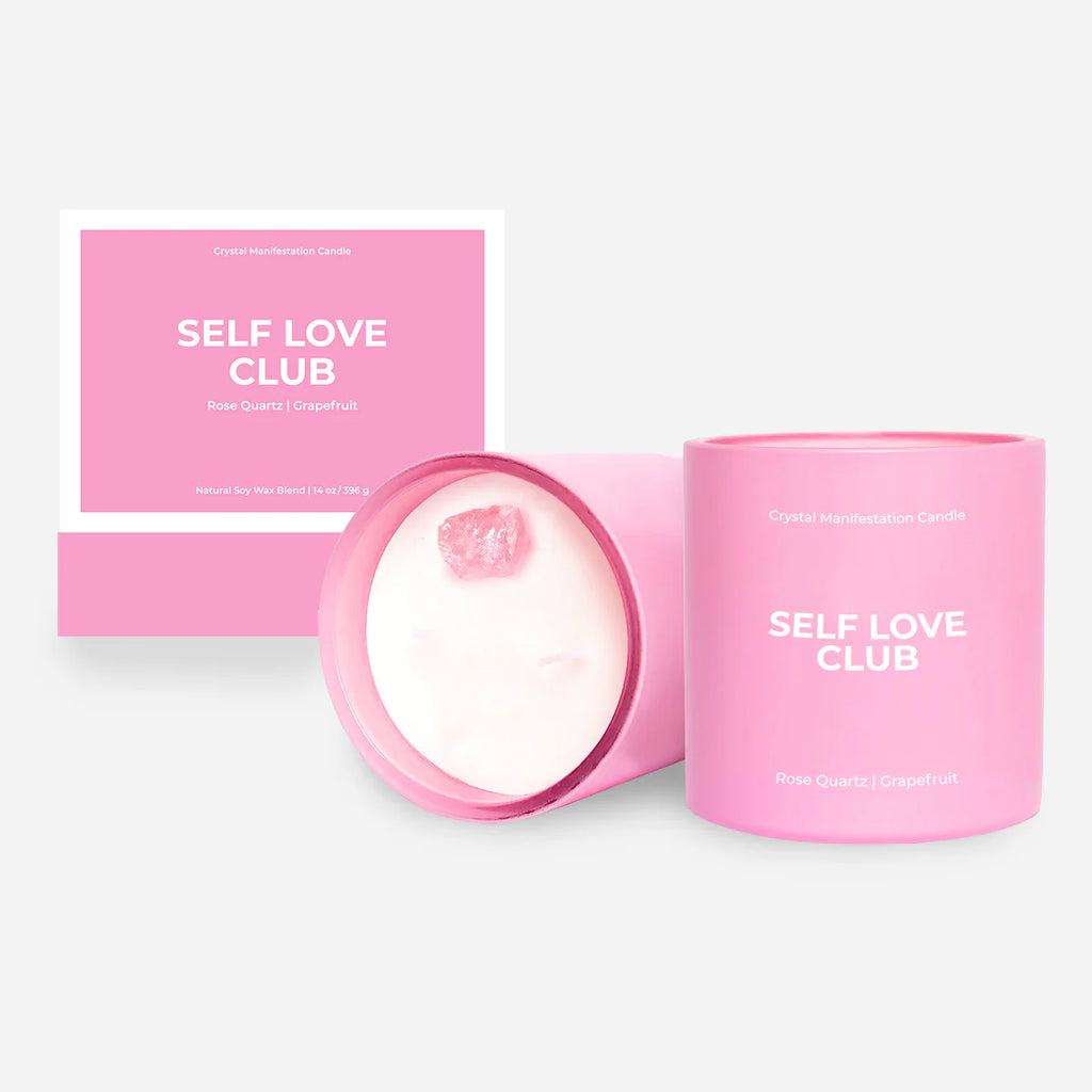 Self Love Club Pink Crystal Manifestation Candle