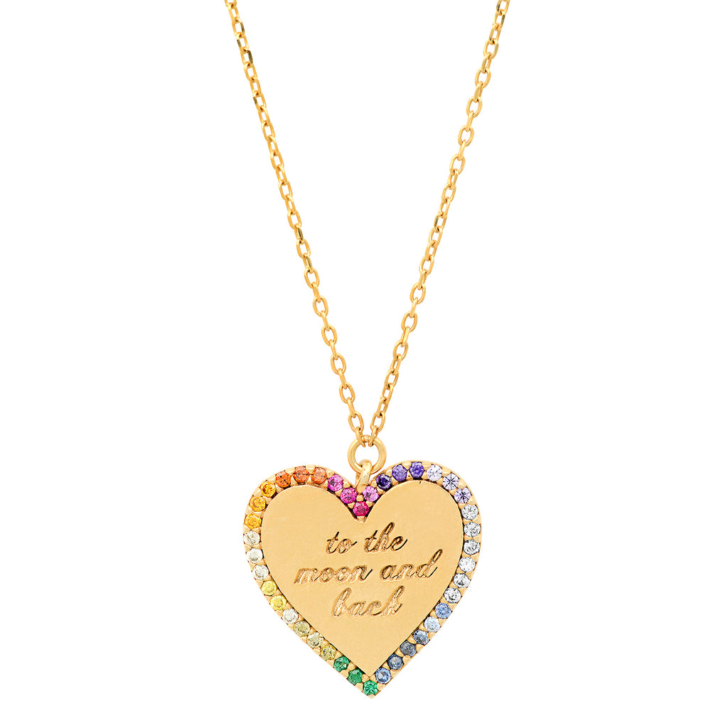 To the Moon and Back Heart Pendant with Pave Accents