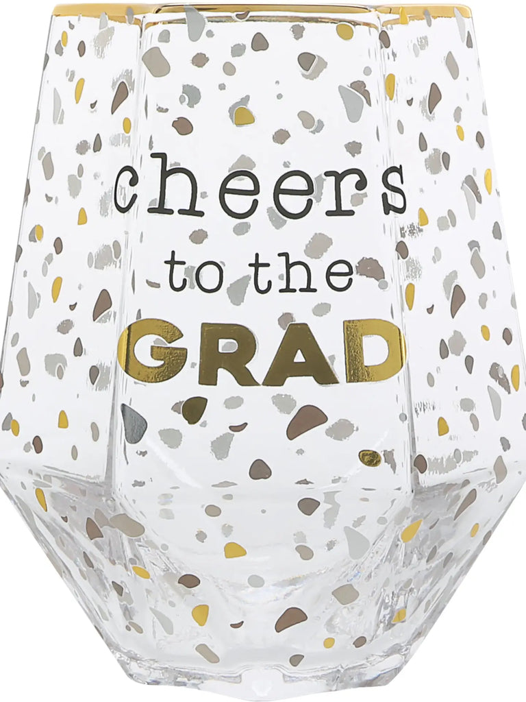 Cheers To the Grad 16 oz Geometric Glass