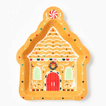 Gingerbread House Die-Cut Christmas Plates