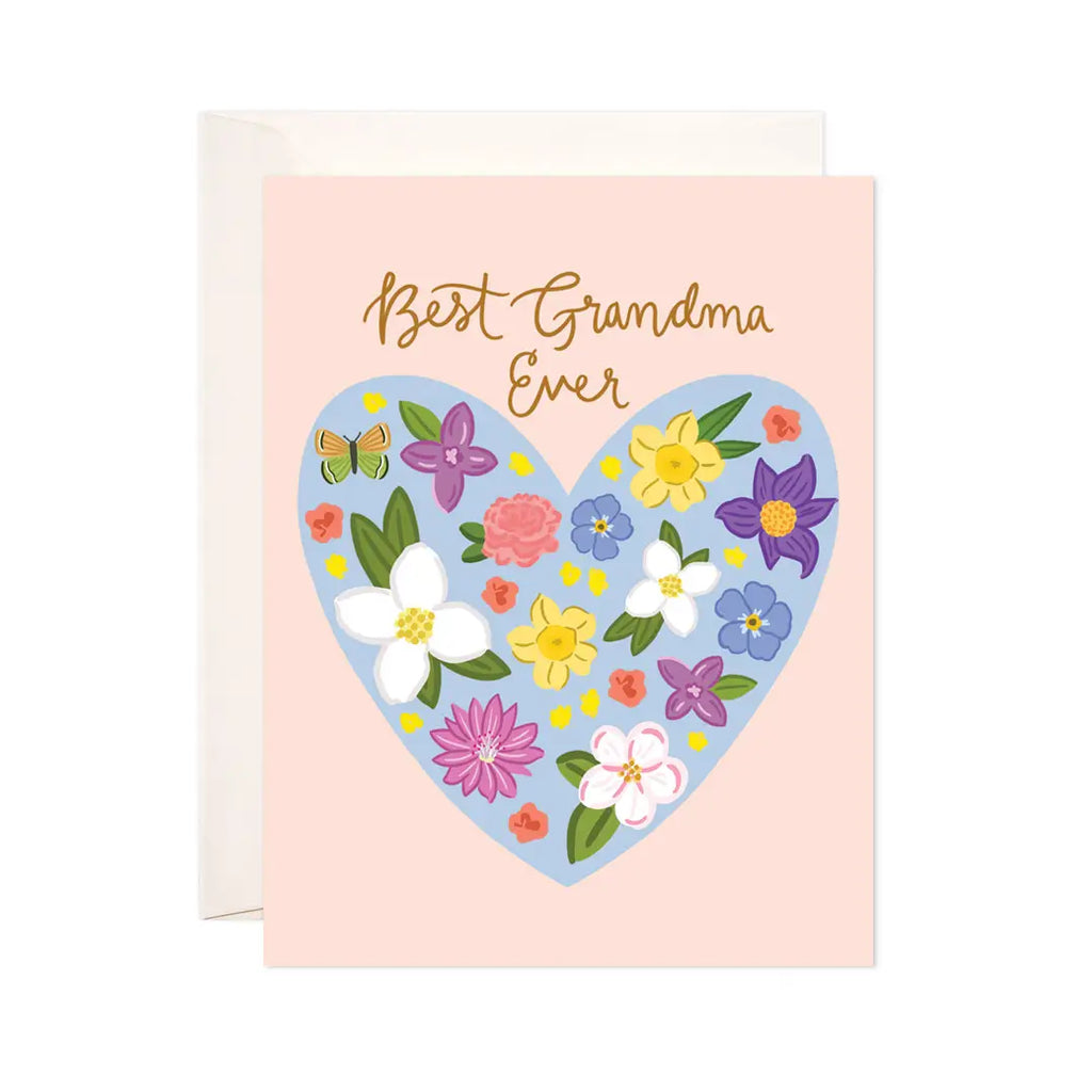 Floral Heart Grandma Greeting Card - Perfect For Mother's Da