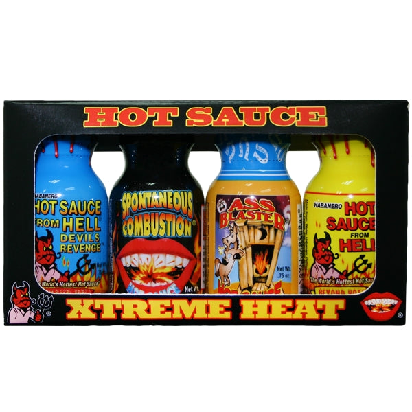 Travel Size Xtreme Hot Sauce 4 Pack