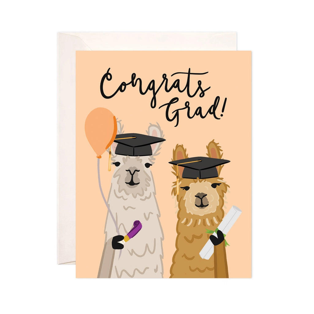 Llama Grad Greeting Card - Funny Graduation Gift
