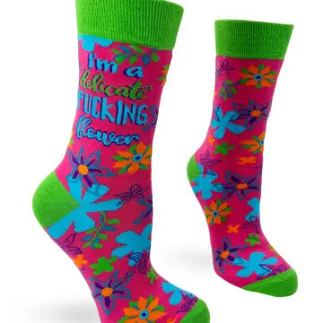 I'm A Delicate F..King Flower Ladies' Crew Socks