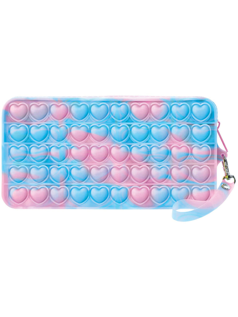 Pink and Blue Heart Popper Pencil Case