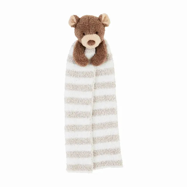 Stripe Chenille Bear Lovey Blanket