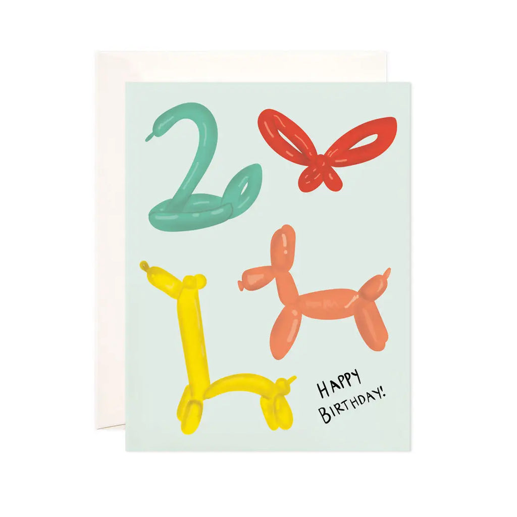 Birthday Balloon Animals Greeting Card - Birthday Card