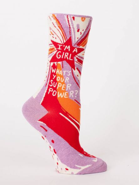 I'm A Girl What's Your Superpower Women's Crew Socks