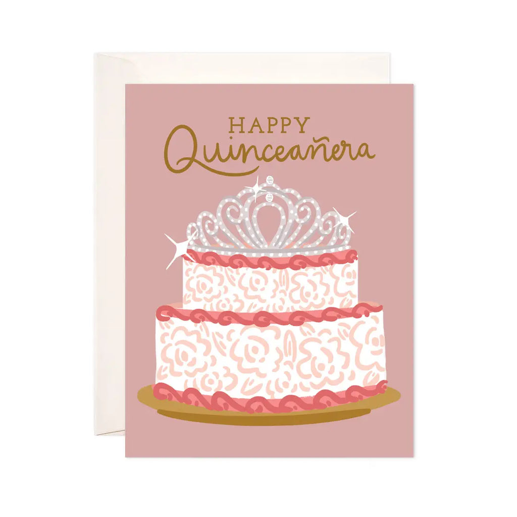 Quince Cake Greeting Card - Quinceañera Birthday Card