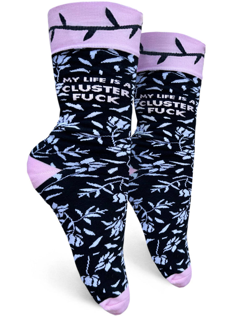 My Life is a Cluster Fuck Womens Crew Socks