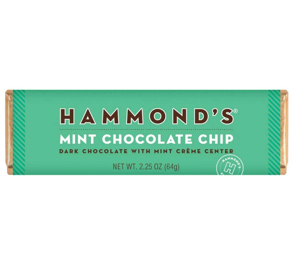 Mint Chocolate Chip Dark Chocolate Hammond's Candy Bar